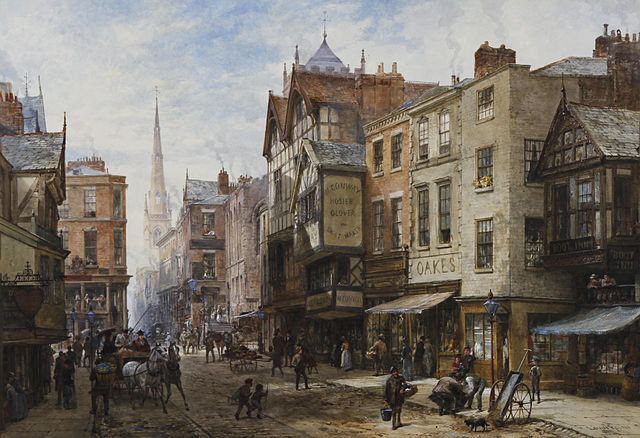 File:Louise Rayner Chester The Cross looking towards Watergate Street.jpg