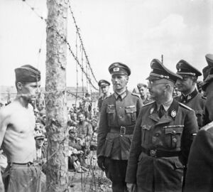 Himmler inspects POW Camp in Russia or Belarus, c. 1941.jpg
