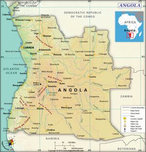 Map of the People's Republic of Angola