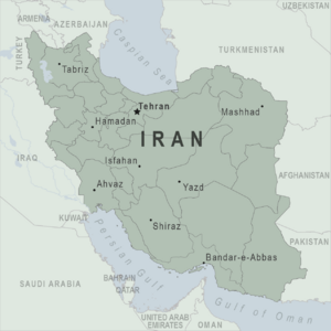 Map of the Islamic Republic of Iran