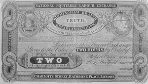 Robert Owen labour note, 1833.jpg