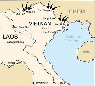 Map of the Sino-Vietnamese Wars, showing major Chinese incursions.